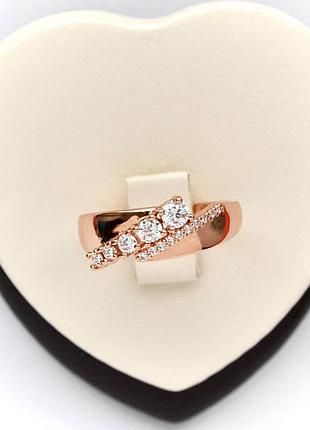 Позолочене кільце медичне золото стильна каблучка позолоченное кольцо стильное медзолото