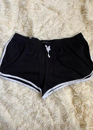 Короткі жіночі шорти бавовна літо чорно-білі