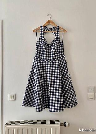 Нова. сукня в клітинку сарафан літній 36 s пін ап пінап