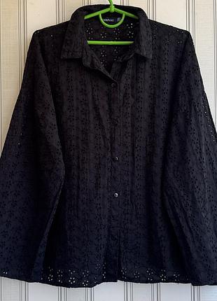 ❤️❤️❤️крутезна брендова сорочка, блуза з прошви 100% бавовна індія. батал