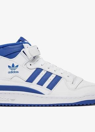 Шкіряні кросівки adidas originals forum mid колір білий fy4976-white  розмір 46