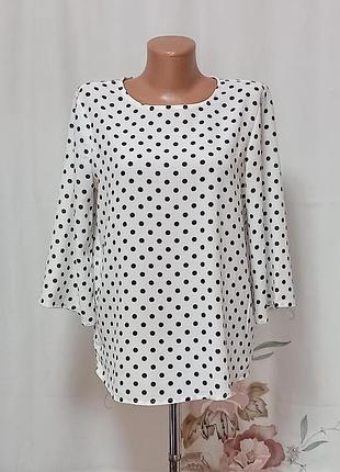 Шелковая белая блуза в черный горох pieces