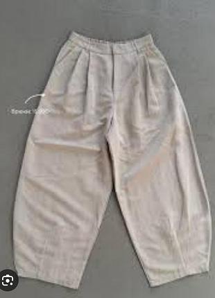 Льняные бриджи на высокую девушку h&m
