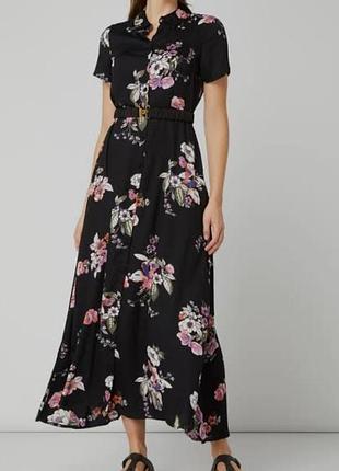 Натуральне максі плаття на гудзиках vero moda в квітилегке плаття сорочка