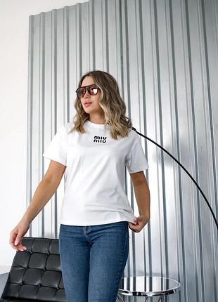 Біла жіноча футболка miumiu виробник туреччина