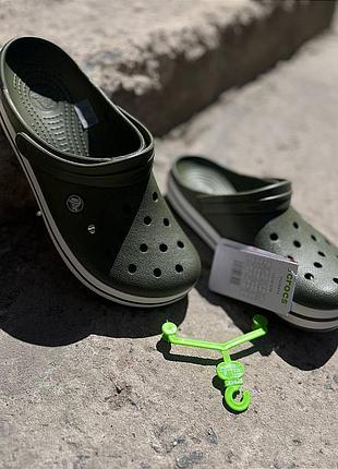 Мужские кроксы сабо crocs crocband original rmy green