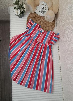 Хлопковое платье на пуговицах next 5-6 лет.