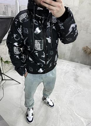 Куртка зимова чорна зі знімним капюшоном