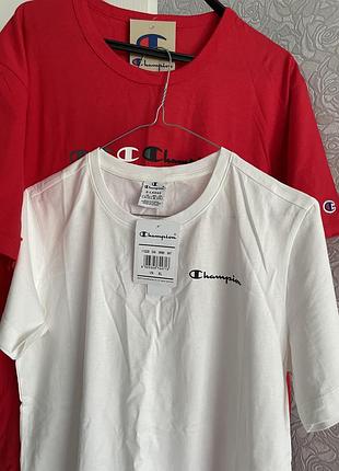 Футболка біла/червона champion xl