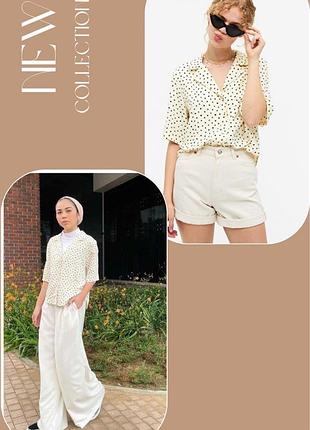 Тренд блуза monki принт горох горошек горошок оверсайз рубашка polka dot