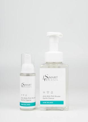 Очищувальна мультикислотна пінка для жирної шкіри з акне smart4derma