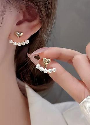 Серьги джекеты 2в1