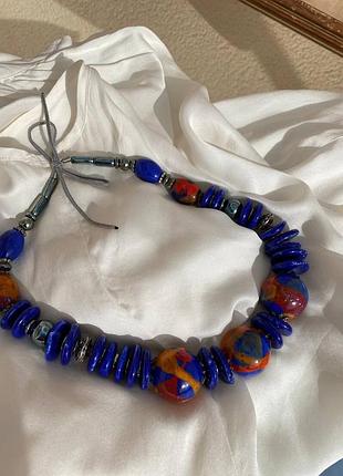 Яскраве авторське намисто з натурального скла