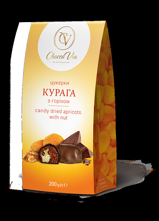 Набор конфет курага с орехом chocco via пакет 200г (213759)