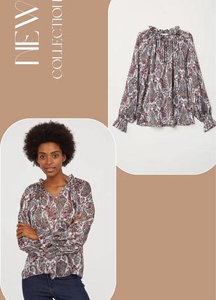 Блуза в принт h&m  пейсли узор