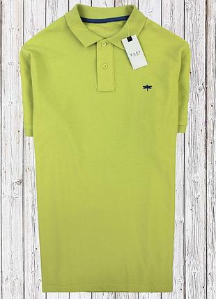 Котонова футболка поло яскравого кольору