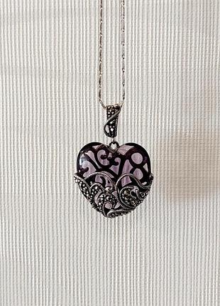 Кулон, підвіска із срібла у формі сердця