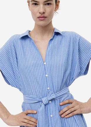 Платье-халат от h&m, хлопковое платье миди.