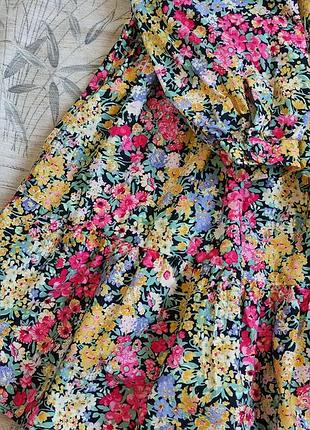 Бавовняна ярусна коротка сукня , ярусне коротке плаття6 фото