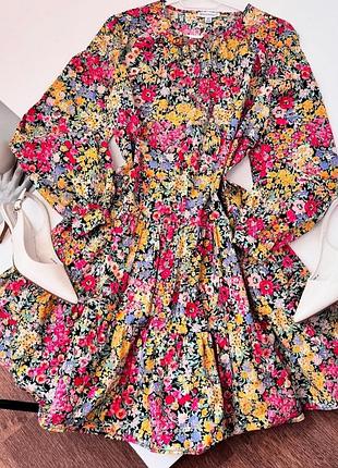 Бавовняна ярусна коротка сукня , ярусне коротке плаття2 фото