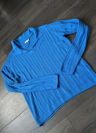 Жіноча блакитна кофта з коміром