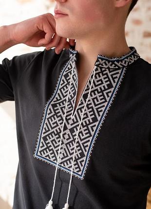 Футболка мужская вышиванка футболка черная вышитая мужская вышиванка футболка