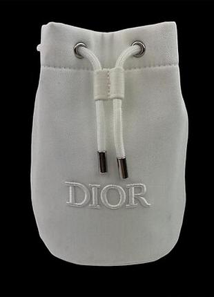 Біла косметичка dior beauty, чохол зі шнурком