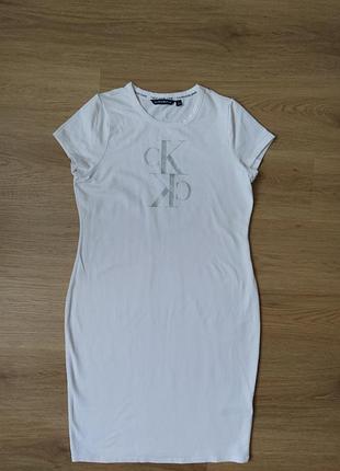 Стильное летнее платье, туника, оригинал,
calvin klein jeans,  size m