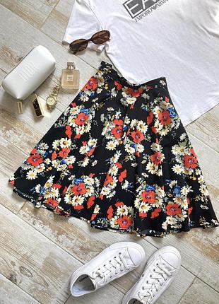 Спідниця-сонце в ромашки і маки new look
