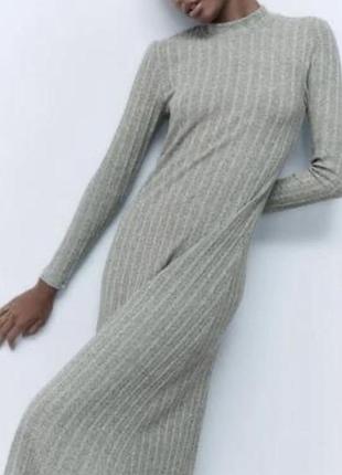 Zara green marl soft touch midi dress 👗💄