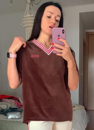 Велюрова кофта, футболка fila