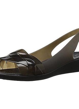 Crocs крокс босоножки сандалии womens isabella slingback flat black black 204774