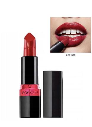 Avon red 2000/красная классика -ultra color lipstick, увлажняющая кремовая губная помада