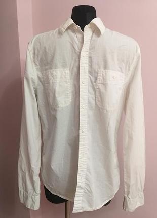 Брендовая молочная рубашка/м
