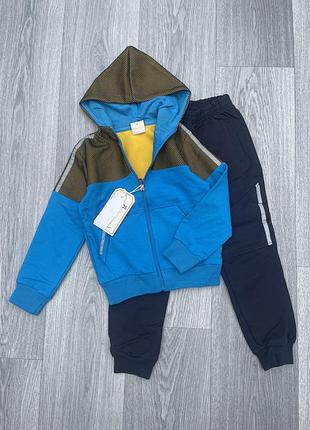 Костюм для хлопчика темно/сині штани та блакитна кофта , розміри 104-146, фірма grace