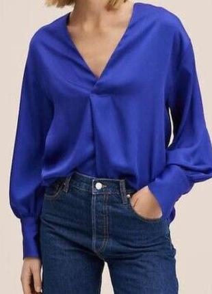 Блузка сина шовкова