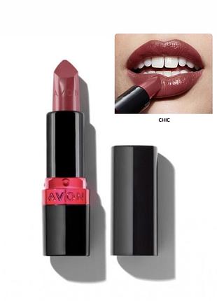 Увлажняющая кремовая губная помада "ультра" avon chic черневый шик. ultra color lipstick 3.6 г