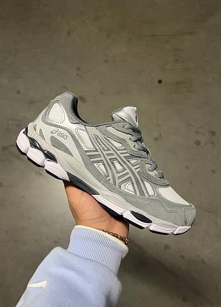 Мужские кроссовки asics gel-nyc grey ассикс серого цвета