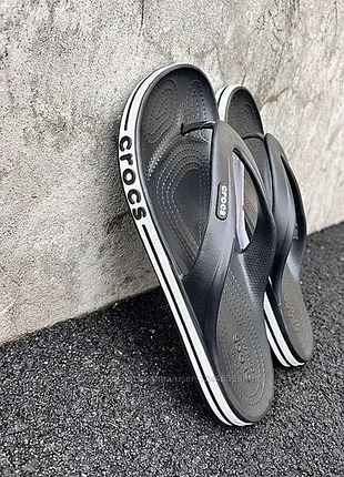 Вьетнамки crocs bayaband flip мужские крокс черные, оригинал.