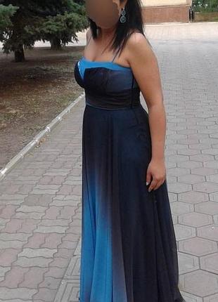 Випускна сукня омбре enigma синьо-чорна (40)