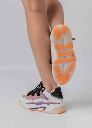 Жіночі кросівки adidas niteball white black pink w4 фото