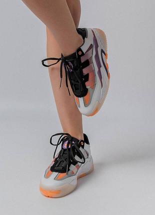Жіночі кросівки adidas niteball white black pink w10 фото