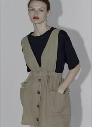 Платье 👗 женское льняное сарафан zara летний стильный классный модный