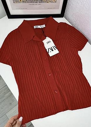 Трендова футболка сорочка поло zara