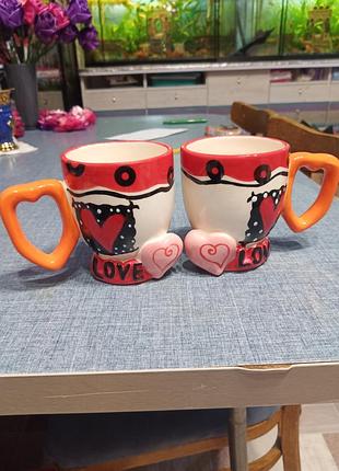 Чашки love, декор