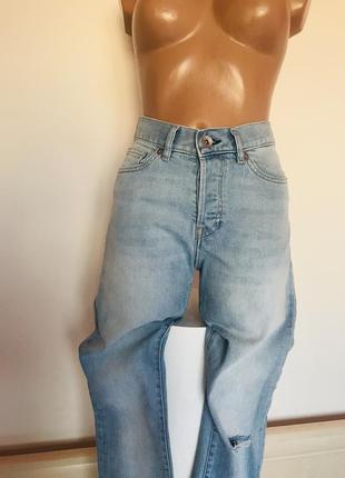 Круті красиві модні брендові джинси мом скінні прямого крою 💎