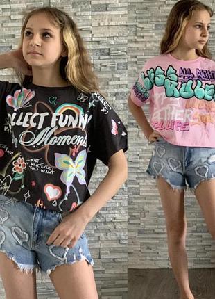 Дитяча футболка zara для дівчинки/детская футболка зара/графитти
