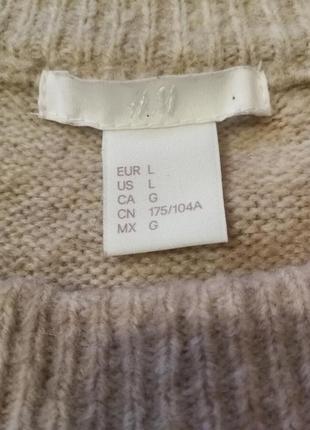 Вязаный oversize свитер в косы с объемными рукавами шерсть h&m 4