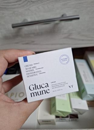 Vt cosmetics glucamune cream – увлажняющий крем для лица с растительным “муцином”