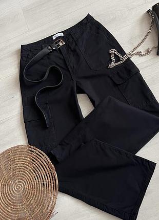Широкие брюки карго zara